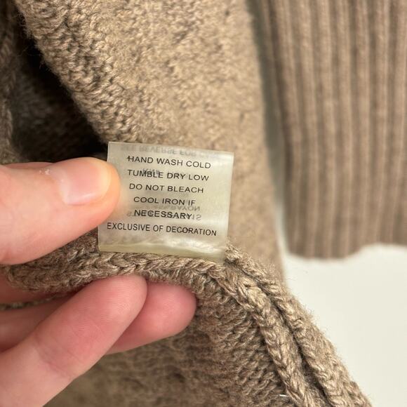 NWT Brixton Ivy x Stitchfix Lawley Cable Open Knit Cardigan in Tan - Size S - Picture 8 of 8